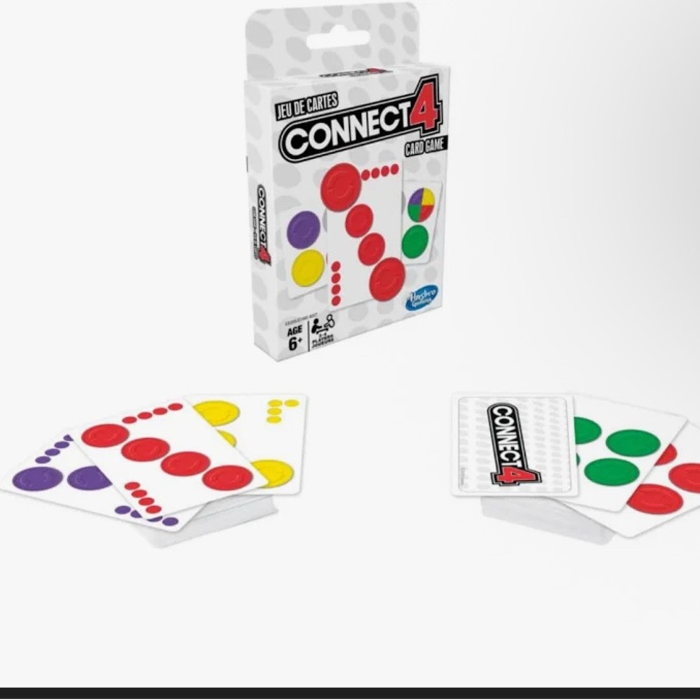 Hasbro Connect 4 Card Game - Red, Black, White